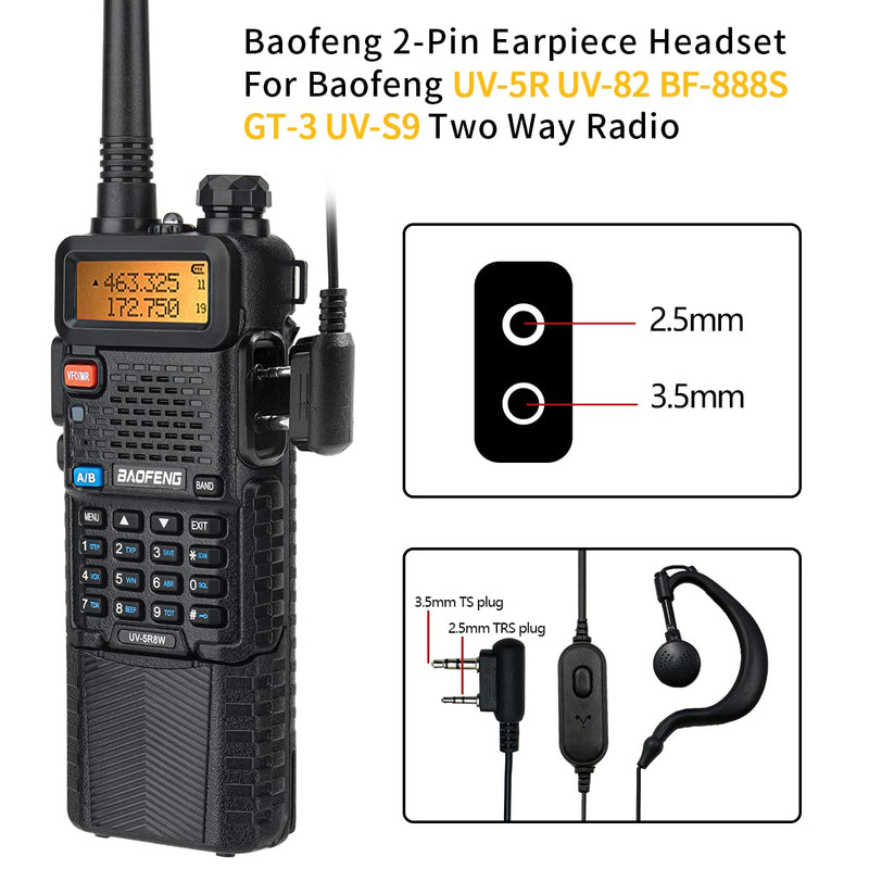 Baofeng UV-5R 8W Ham Radio Long Range Handheld VHF UHF High Power Two Way Radio Dual Band 3800mAh Li-ion Battery Walkie Talkie with Programming Cable Full Set