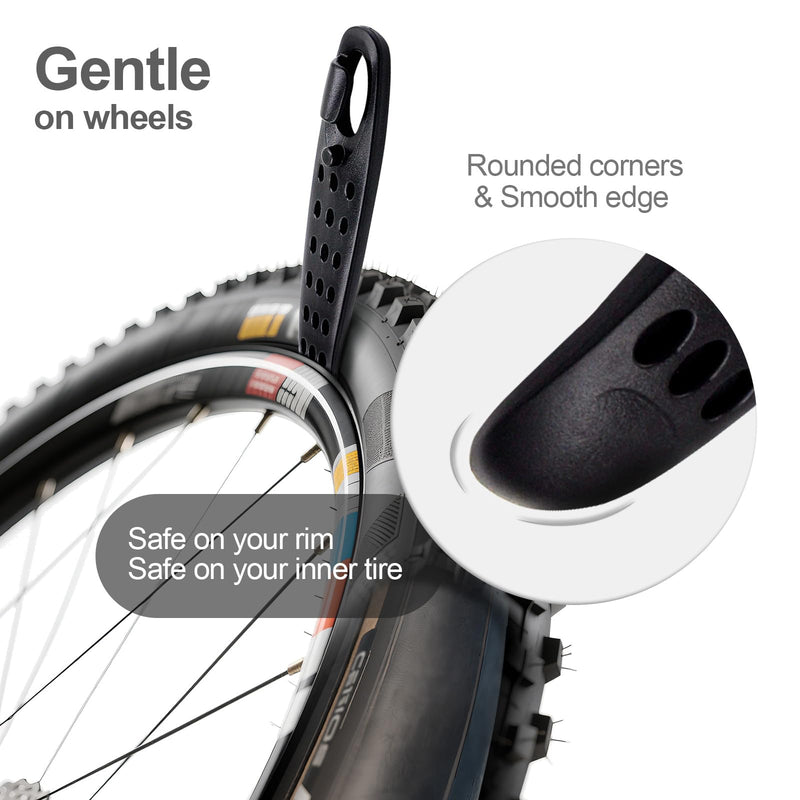 Ultra Strong Bicycle Tyre Levers, 2 Sets Compact Bike Tire Repair Kit, Sturdy Plastic Bike Tire Spoons Set, Reliable Cycling Changing Tools, Quick Repair Pry Bar Lever Kits, Red, Black