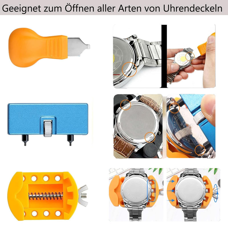 81-Piece Watch Repair Tool Kit, Professional Watch Press Machine with Watch Link Remover, Multi-functional Watch Back Case Opener Closer Set for Battery Replacement, Band Adjustment, and Back Cover Sealing