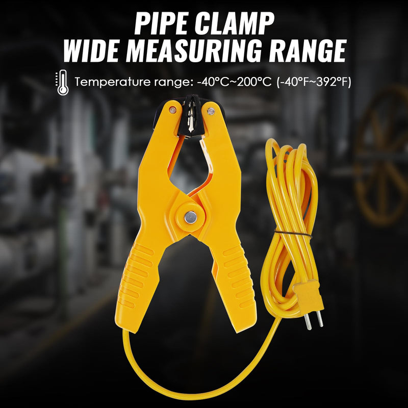 2 PCS Temperature Clamp HVAC K-Type Thermocouple Thermometer Lead Probe Pipe Clamp Multimeter Sensor Jaw Clip Plumbing Clamp 2