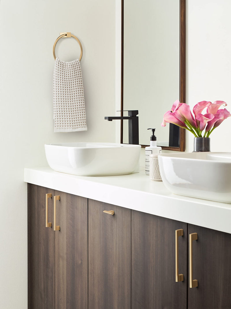 Amerock | Cabinet Pull | Champagne Bronze | 6-5/16 in (160 mm) Center-to-Center Drawer Pull | Riva | Kitchen and Bath Hardware | Furniture Hardware (Pack of 2) 6-5/16 inch (160mm) Center-to-Center (Pack of 2)
