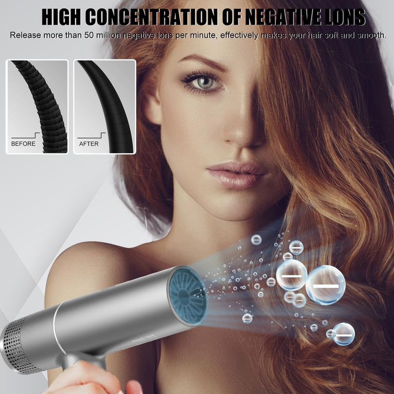 Ionic Hair Dryer 2000W High-Speed Fast Drying, 268g Lightweight | 110,000 RPM Brushless Motor, Low Noise, Travel Hairdryer with Diffuser & Concentrator, UK Plug, for women Family Salon Gift