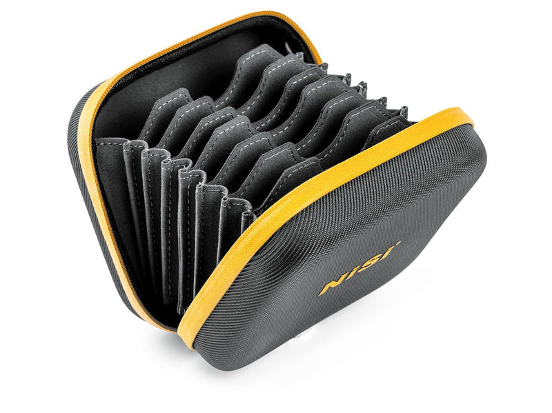 NiSi - Caddy II Circular Filter Case, Portable and Lightweight Camera Lens Pouch for 8 Filters, Fits Up to 95mm, Waterproof and Shockproof, Larger Opening Lens Bag, Caddy Case with Metal Hanging Clip 8 Filter Pockets Up to 95mm (Version II)