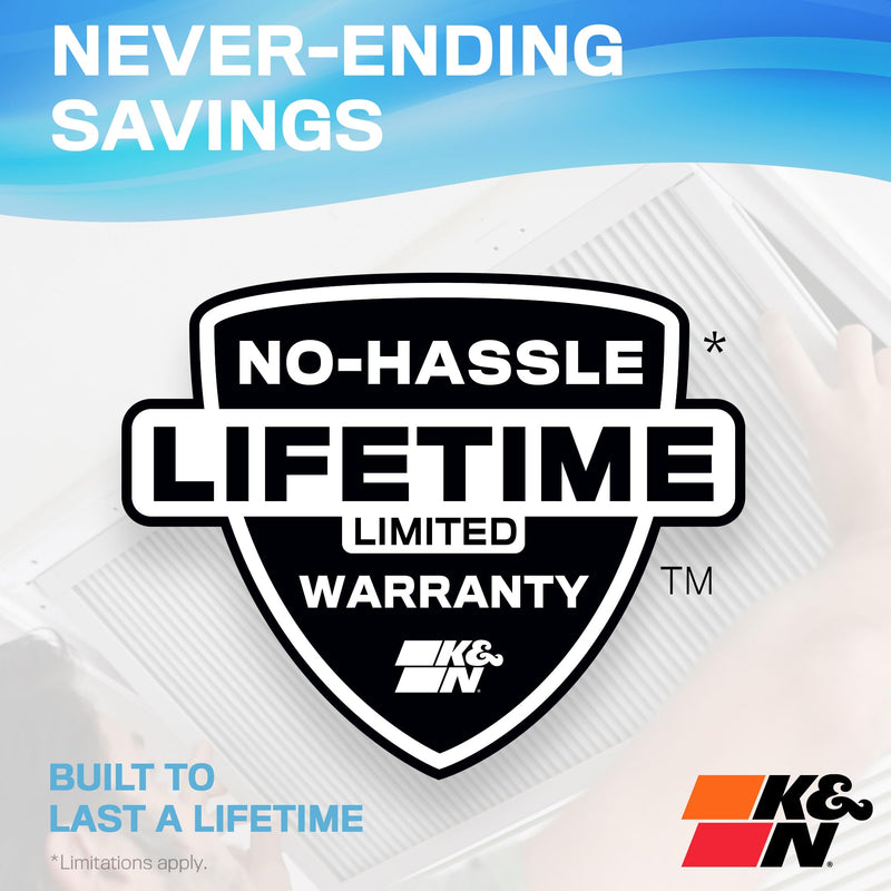 K&N 14X14X1 HVAC Furnace Air Filter, Lasts a Lifetime, Washable, Merv 11, the Last HVAC Filter You Will Ever Buy, Breathe Safely at Home or in the Office, HVC-11414 13.8" x 13.8" x 0.8"