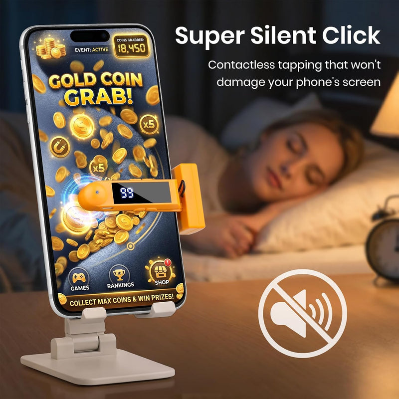 Keledz Recharge Auto Clicker for TikTok,iPhone iPad Apps,Game,Live(Orange) | 107 Adjustable Speeds,Fast Click Simulation Finger Continuous Click