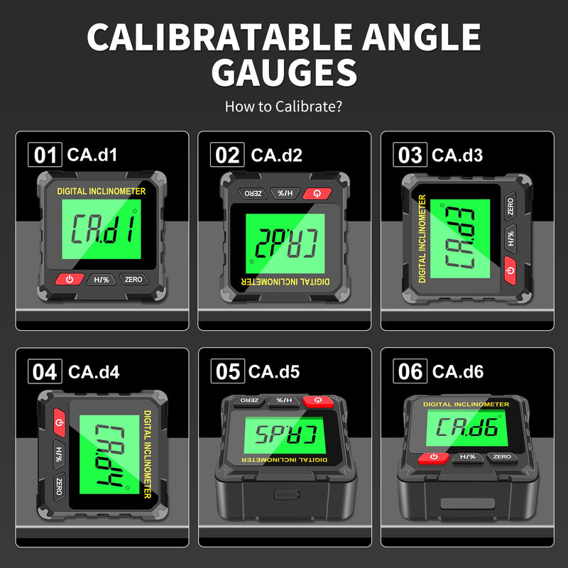  [AUSTRALIA] - Digital Level Box Construction Protractor Range 4 × 90° Resolution 0.05° Angle Finder Gauge Inclinometer with 4PCS Magnets and Infrared Rays for Construction,Woodworking,Building and etc.