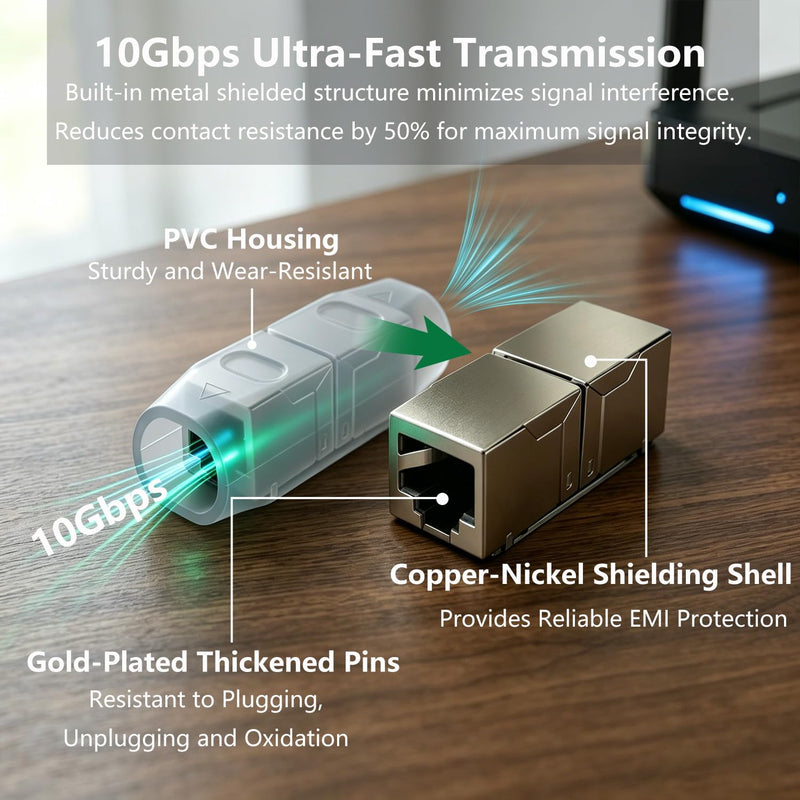 Starlink Cable Coupler for Ethernet Adapter Gen 3 & Mini Dish | IP68 Waterproof Outdoor RJ45 Cable Connector,Plug & Play No Wire Cutting,10Gbps Adapter Supports Cat6/Cat7