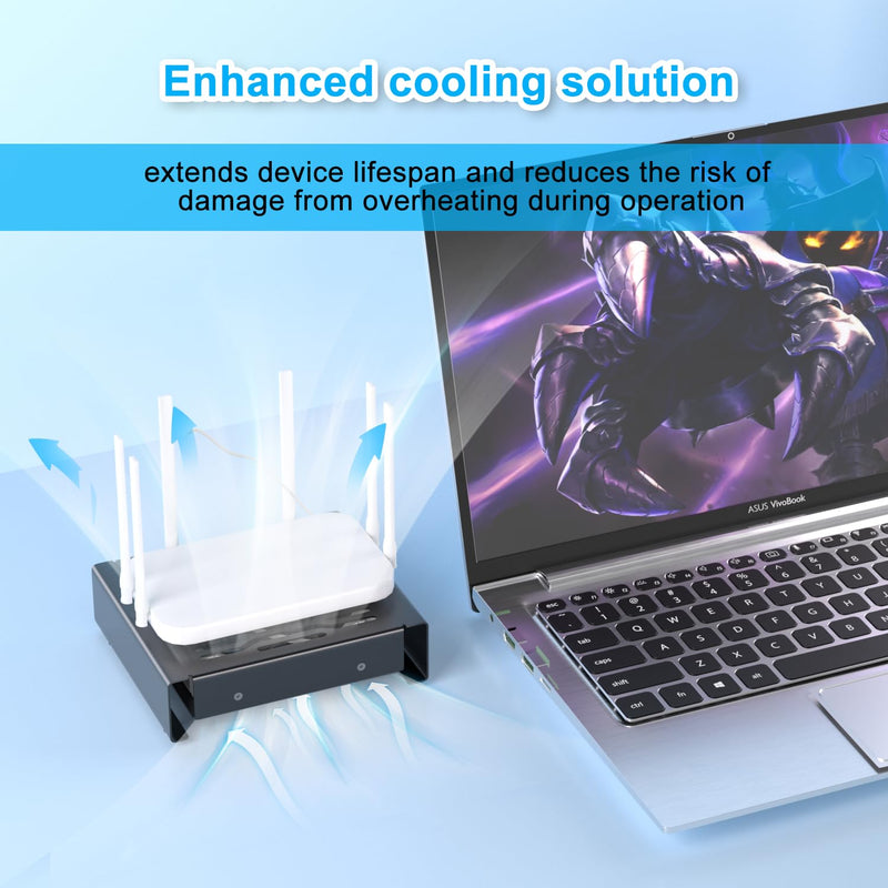 Quiet 120mm USB Fan, Aluminum Stand with Cooling Fan, Compatible with Mac mini - Desktop Organizer for Router, TV Box, Mini PC, Switch- Heat Dissipation Design for Home/Office Use (TF-120) TF-120