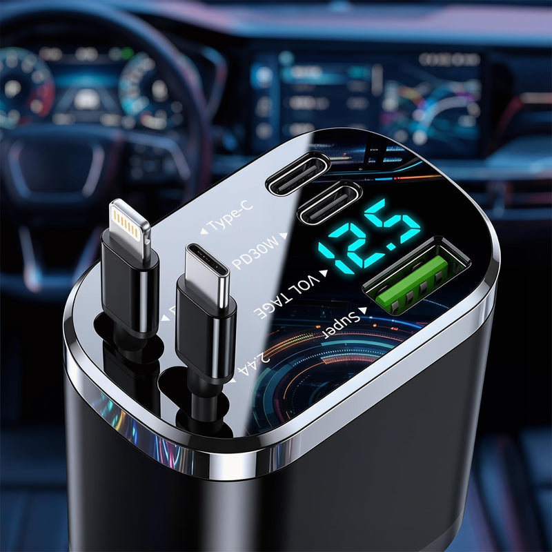 The Retractable car Phone Charger (Supporting USB C Fast Charging) is a Must-Have Gift for Cars and is Suitable for iPhone 17/16/15/14 Series. It can Ensure Your Safety Throughout the Process.