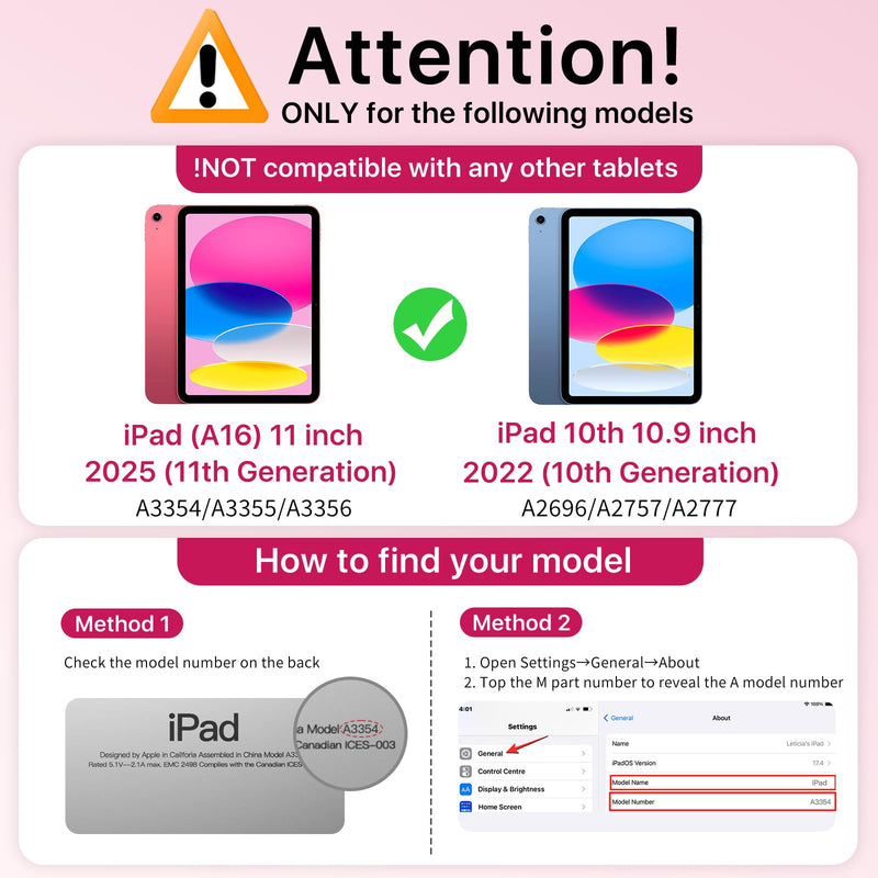 MoKo Cute Case for iPad A16 11th/10th Generation, Pink Polka Dot | For iPad 10.9/11-Inch Case with Pencil Holder 2025/2022, Trifold Cover with Hard PC Translucent Back Shell for Girls Women A-Polka Dot Pink