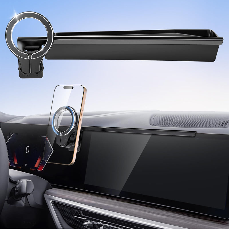 Magnetic Phone Mount for BMW X5/X6 2024-2026 & X7 2023-2026, 14.9in Screen | Clip-On 14.9" Screen Mount With Adhesive Support And Hidden Storage Tray; For Magsafe Iphones Or Phones With Metal Rings