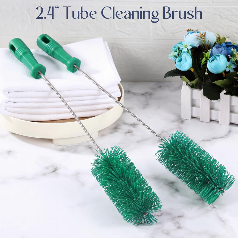 Baderke 2 Pieces Drain Brush Pipe Cleaning Tube Brushes 19.7 Inch Plastic Shower Pipe Flexible Cleaning Tool (Green,19.7 x 2.4 Inch) Green 19.7 x 2.4 Inch