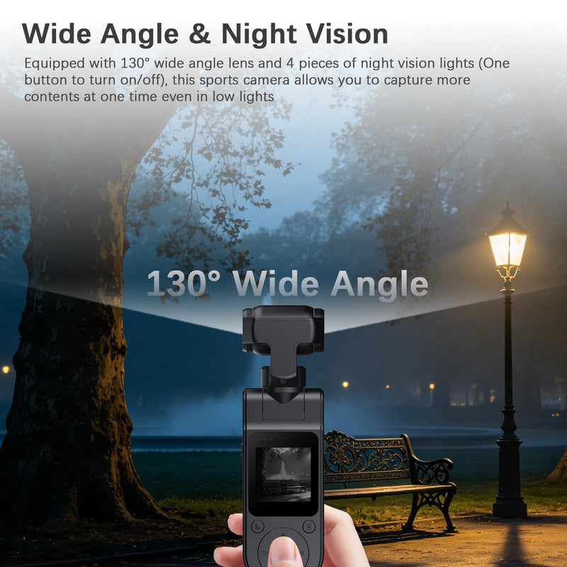 FHD 1080P WiFi Body Cameras with Audio and Video Recording | Mini Action Camera for Vlogging, Personal Body Mounted Video Camera for Sports with Long Battery Life and Night Vision