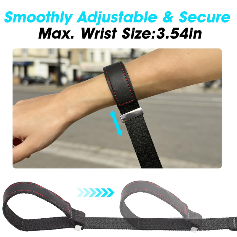 Camera Wrist Strap, Leather Camera Hand Strap for Photographer, Adjustable Soft Strap Black