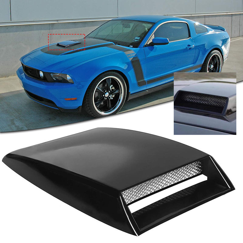 x xotic tech 10"x7" Air Flow Vent Intake Hood Scoop Turbo Bonnet Vent Decorative Cover Universal Fit Car (Black)