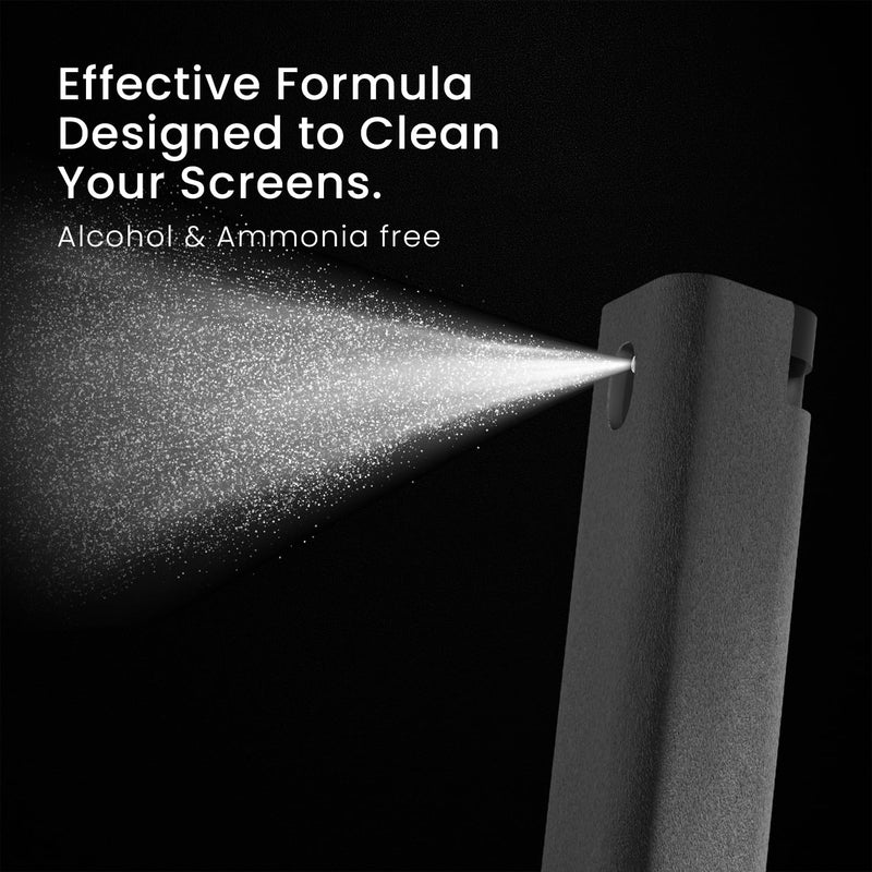 Screen Cleaner Spray and Wipe by EVEO - Computer Screen Cleaner, Laptop Screen Cleaner, Car Screen Cleaner MacBook & iPad Screen Cleaner, iPhone Cleaner, 2in1 Touchscreen Mist Cleaner - (0.3 oz) Grey