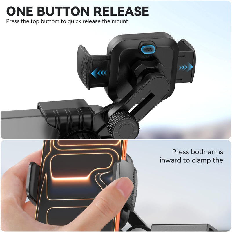 Tesla Phone Mount Model 3/Y Accessories: No-Adhesive for Clamp Car Mount for Model 3,Y,Juniper,Highland,Cybertruck,Fit for iPhone,Samsung,Google and All Android Mobile Phone