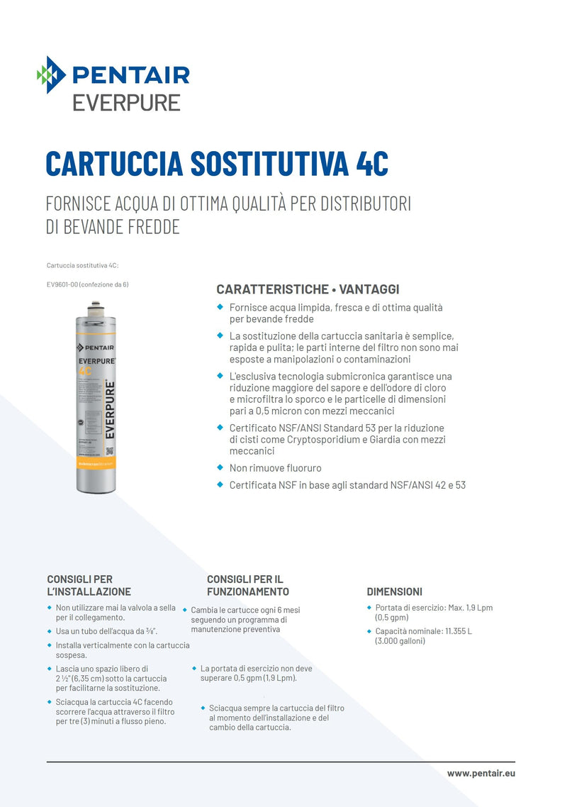 Everpure 4C Cart- Water Filt Sys Single