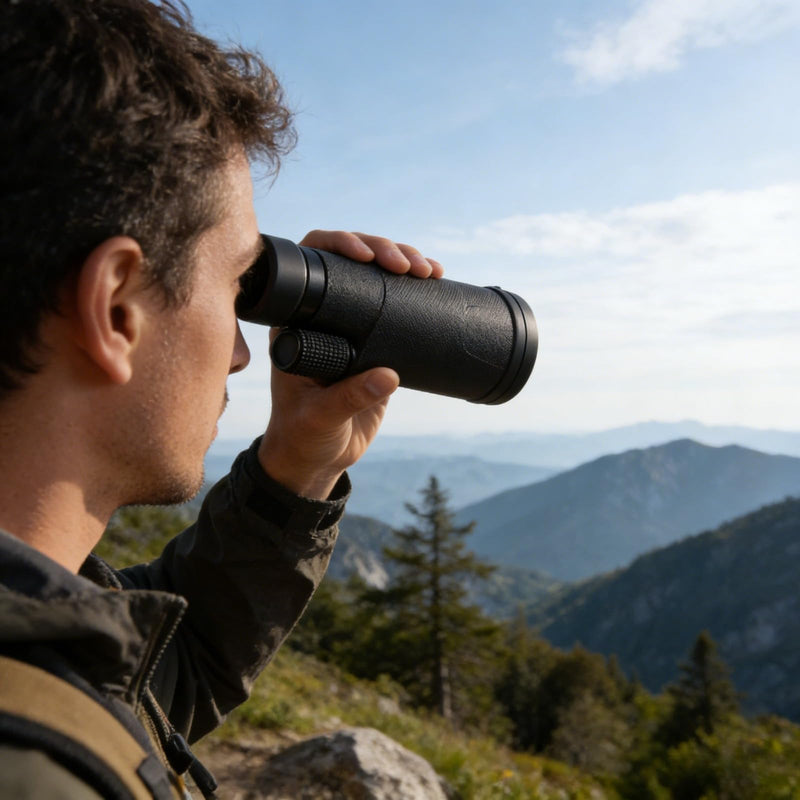 12X HD Monocular Telescope for Outdoor Use, High-Power Handheld Scope for Adult Hiking and Camping Black