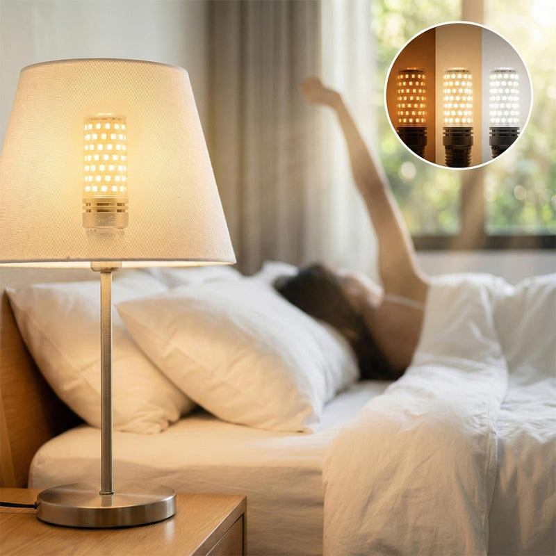 Smart LED Light Alarm Bulb with Sunrise Sunset Simulation | Natural Sounds, 2-in-1 Wake-Up & Sleep Aid, App + Remote Control, 800 Lumens, Bedroom Ambiance