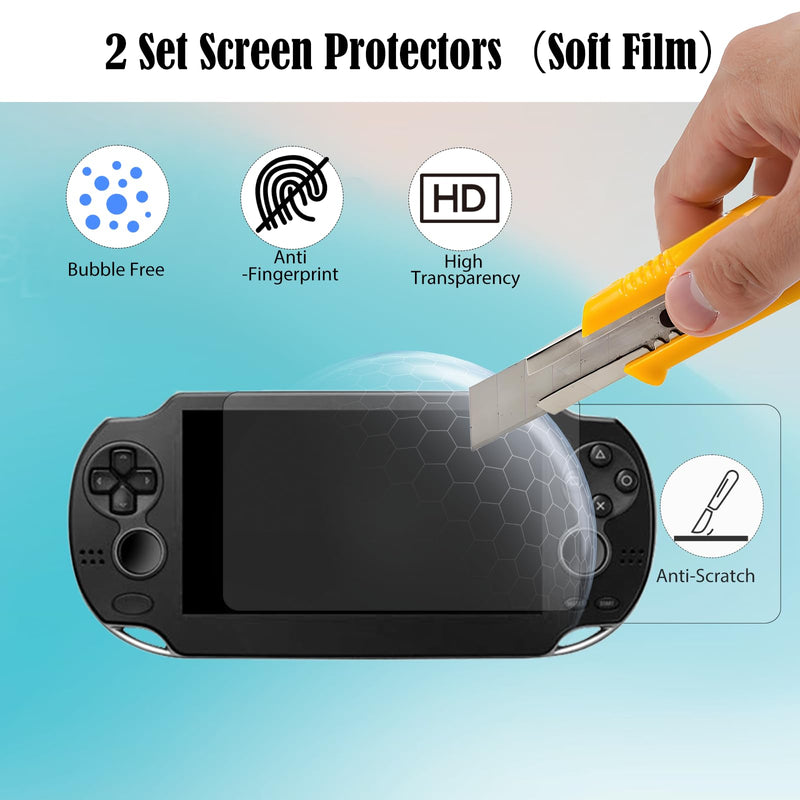 JDGPOKOO 5 in 1 Accessories Kit for PS Vita 1000, Carrying Case for PSV 1000, Hand Grip, 2 Set Screen Protectors and Charging Cable Compatible with PlayStation Vita 1000/PCH-1000 ONLY