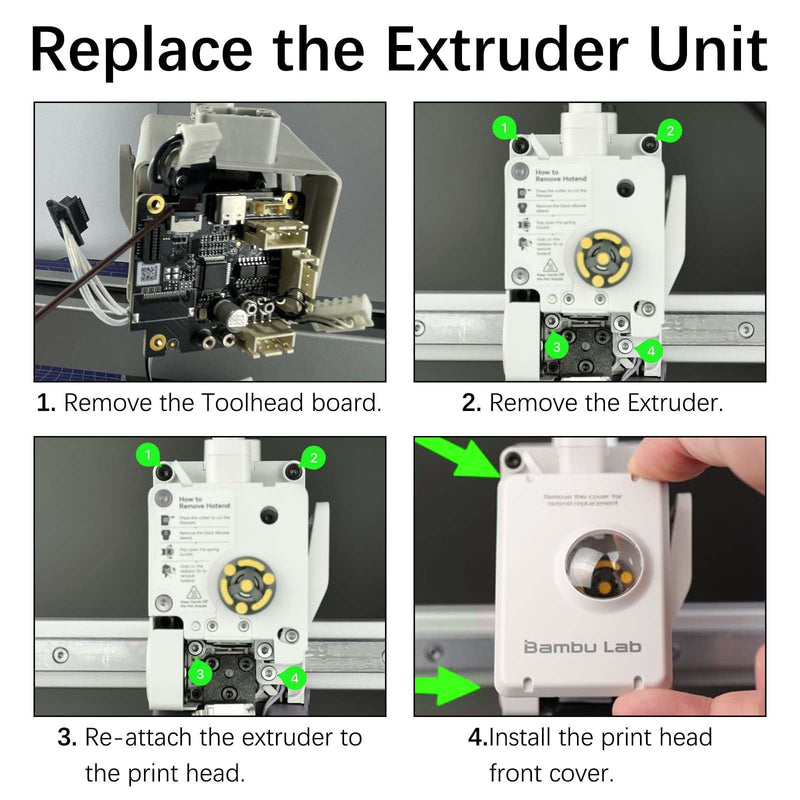 Bulto Original Bamboo A1 Extruder Unit Replacement with Hardened Steel Gears, Filament Cutter, Extrusion Motor, Eddy Sensor for Bambu Lab A1/A1Mini 3D Printer Accessories A1/A1MINI Extruder