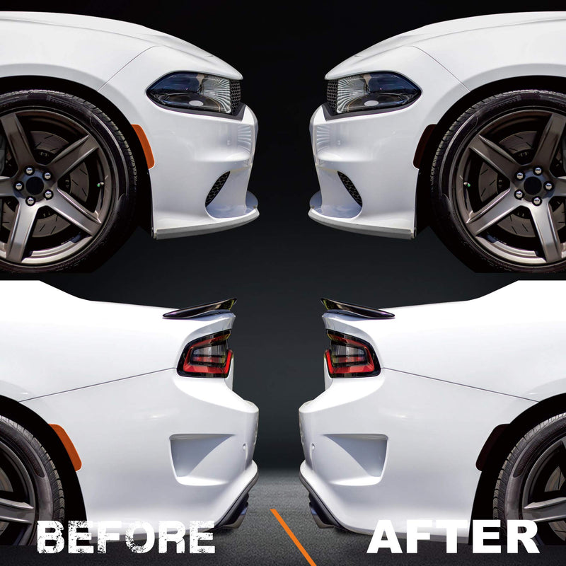  [AUSTRALIA] - NDRUSH Smoked Taillight & Side Marker Vinyl Tint Film, Precut Overlay, Tail Light Wrap Cover Compatible with Dodge Charger 2015-2021 Taillight&Sidemarkers