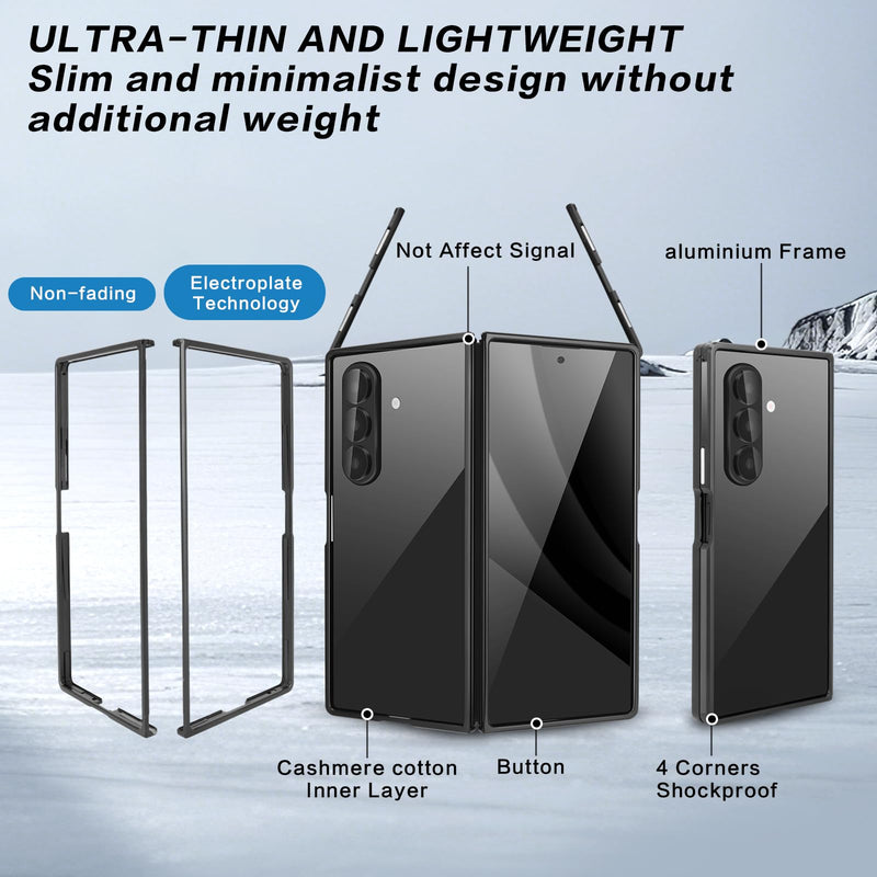 for Galaxy Z Fold 8 Ultra Bumper Case Metal, No Back Metal Bumper Frame Slim Fit Backless 4 Corners Shockproof Heat Dissipation Wireless Charging Compatible (Silver) Silver