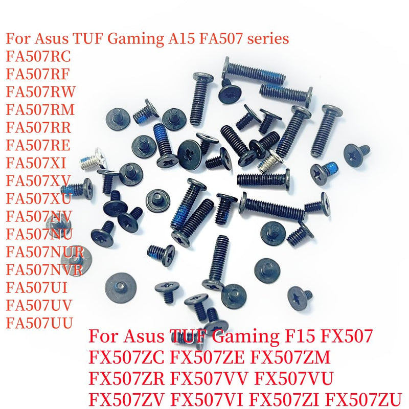 Complete Set of Lower Bottom Screws Replacement for Asus TUF Gaming A15 FA507 FX507 FA507RC FA507RE FA507RM FA507RR FX507Z FX507ZR FX507ZM FX507VV FX507VU FA507UI FA507UV FA507UU