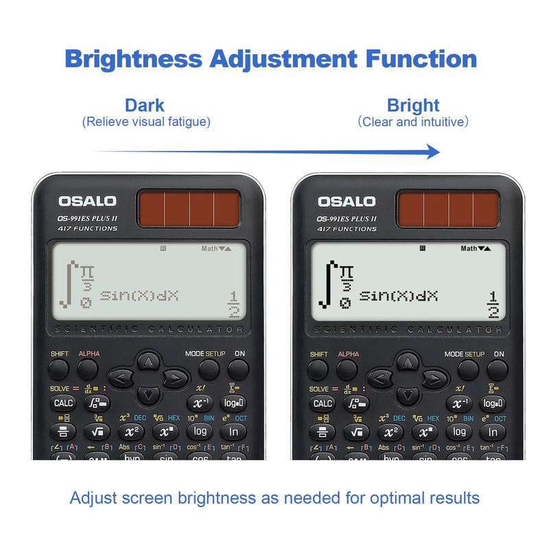 OSALO Scientific Calculator 417 Function 2 Line Desktop Calculators VAT Tax Function Large Display Big Buttons Solar and Battery