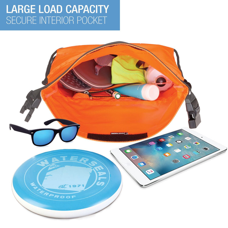 Lewis N. Clark WaterSeals Locking Backpack | Waterproof Bag | Anti-Theft Combination Lock | For Men & Women | Orange