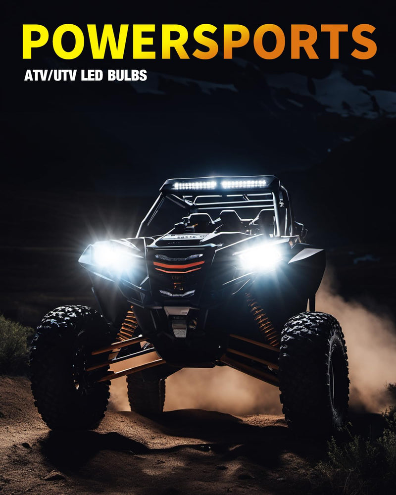Upgraded H1 Light Bulbs, 900% Brightness with 16 CSP Chips, Real 1:1 Halogen Size, 6500K White, Canbus Ready Off Road Light Bulbs Assembly, Pack of 2 H1/H1LL