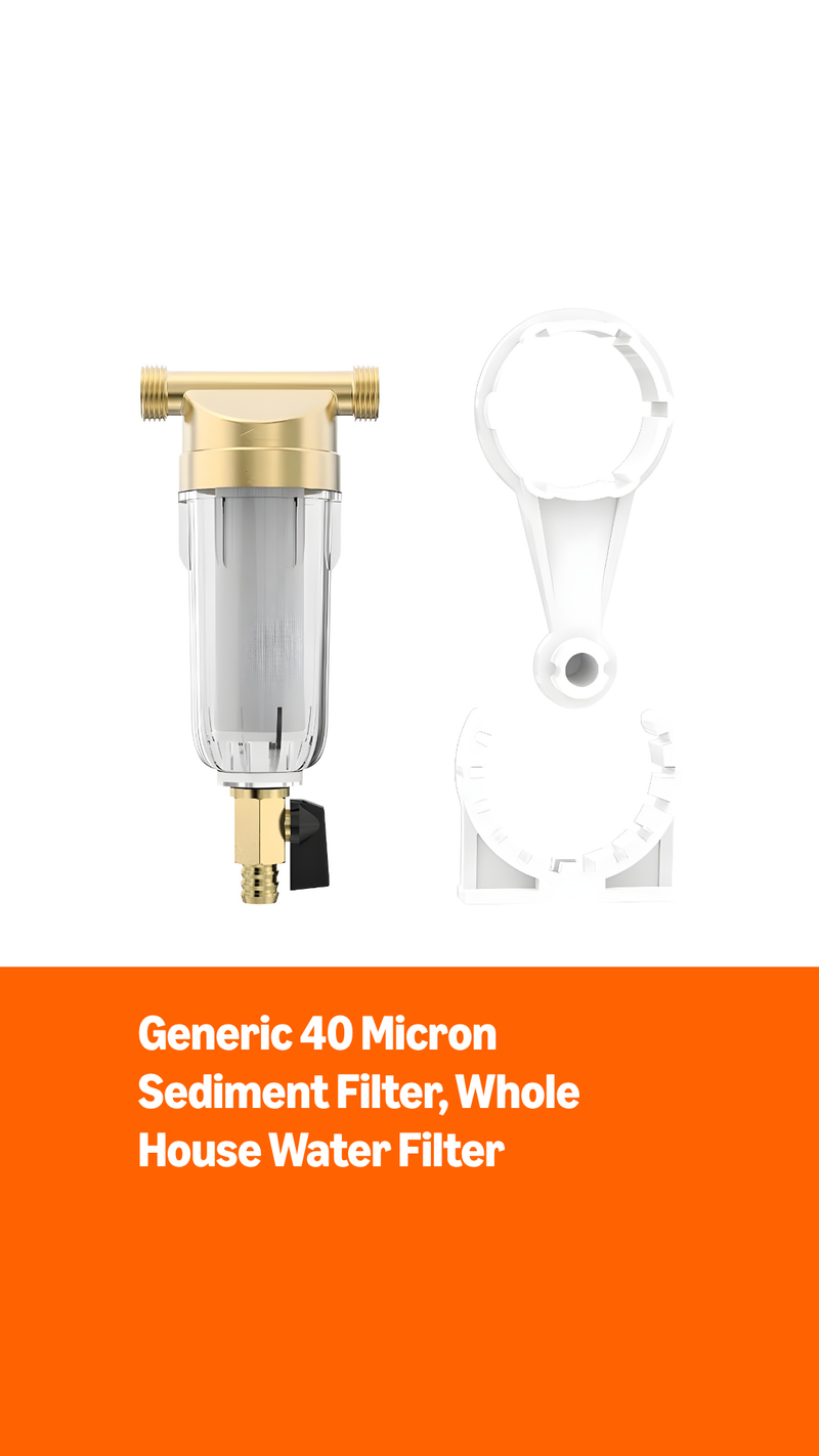 40 Micron 3/4" Sediment Filter, Filters For Well Water,Sediment Water Filter,Spin Down Whole House for Water,Washing Machine Filter Free