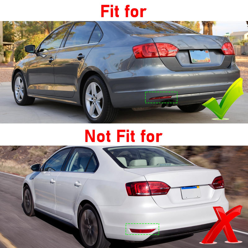 Compatible with Volkswagen Jetta Sedan Rear Bumper Reflector 2011-2014,Left Driver & Right Passenger Side Red Marker Trim Replace for 5C6945106,5C6945105,Jetta Back Reflector Light W/O Bulb 11-14 Jetta Rear Reflector