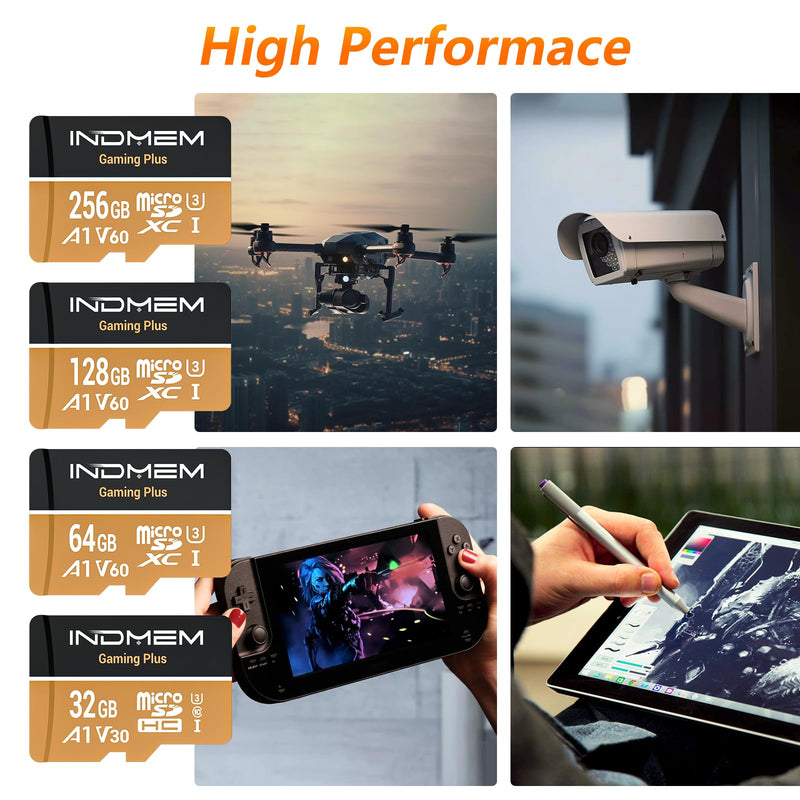 Micro SD Card 64GB High-Speed Performance (90MB/s Read, 30MB/s Write), Compatible with DSLR, Drone, Action Camera & Portable Devices（1 microSD Card +1 Adapter）