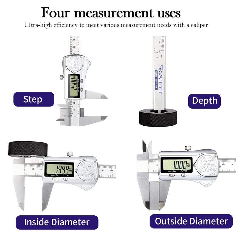 IP67 Waterproof Electronic Vernier Digital Caliper Measuring Tool Stainless Steel, Absolute Origin, 0-6 inch/150mm, Large LCD Screen, Extreme Accuracy Silver - 6"