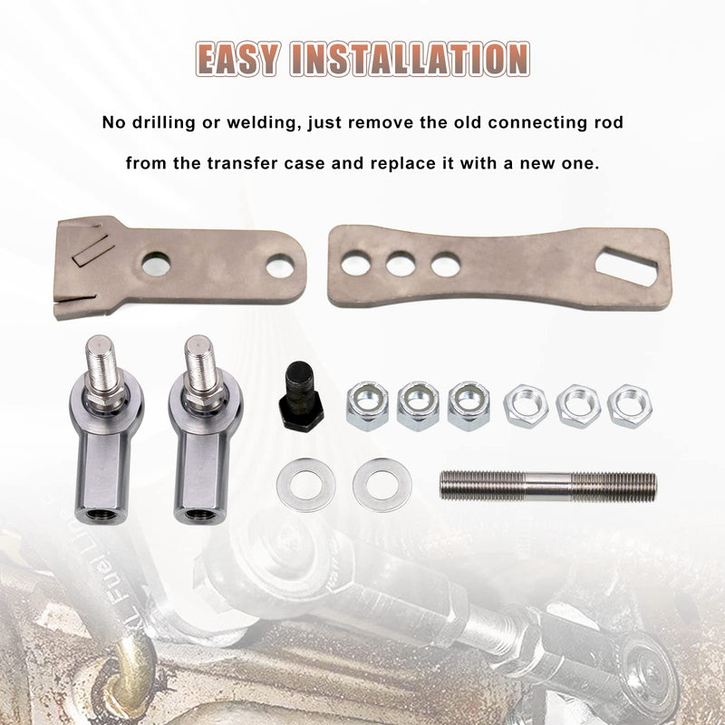 RULLINE Transfer Case Linkage kit Transfer Case Components Accessories Compatible with Jeep for Cherokee XJ for Comanche MJ 1986-2001 New Stainless Steel Material