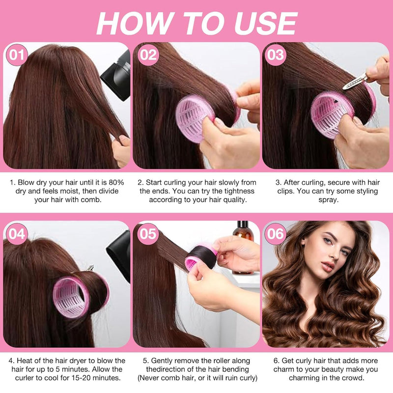 [AUSTRALIA] - Hair Rollers with Clips 50PCS, Rollers for Hair Volume 4 Sizes (60/48/36/25mm) with 24 Clips, Large Hair Curlers Rollers for Long, Medium, Short, Thick & Fine Hair Lift & DIY Styling 1 count (Pack of 50)