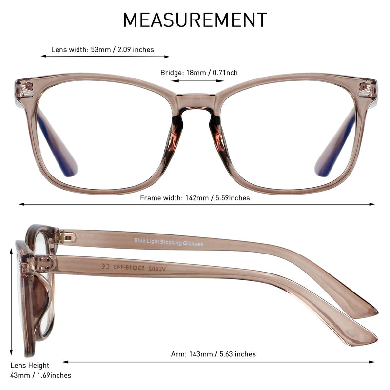 Blue Light Blocking Glasses Men Women Anti-Fatigue Computer Monitor Gaming Improve Sleep Reduce Eye Strain Gamer Glasses Brown