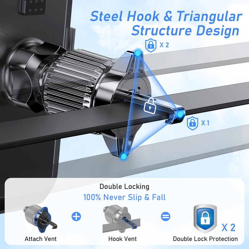 Car Phone Holder Mount, [2024 Upgraded Strong Suction] Adjustable Cell Phone Car Mount for Car Dashboard/Windscreen, 360° Rotation, One Button Release for iPhone Android Smartphone Air Vent Phone Mount