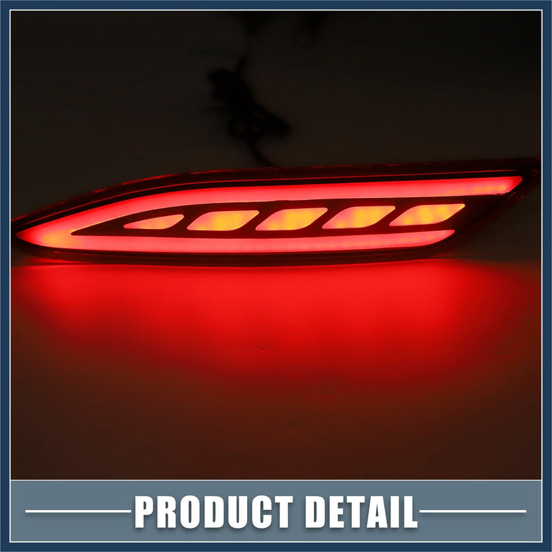 Rear Bumper Reflector LED Fog Brake Tail Turn Signal Light 33505T7SA01 33555T7SA01 Red Yellow for Honda HR-V 2015-2021 Red Lens (Set of 2) Stylish Design