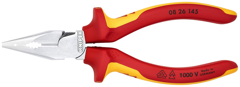 KNIPEX - 08 28 145 US Tools - Needle-Nose Combination Pliers, 1000V Insulated (0828145US) 1000V Insulated Handles