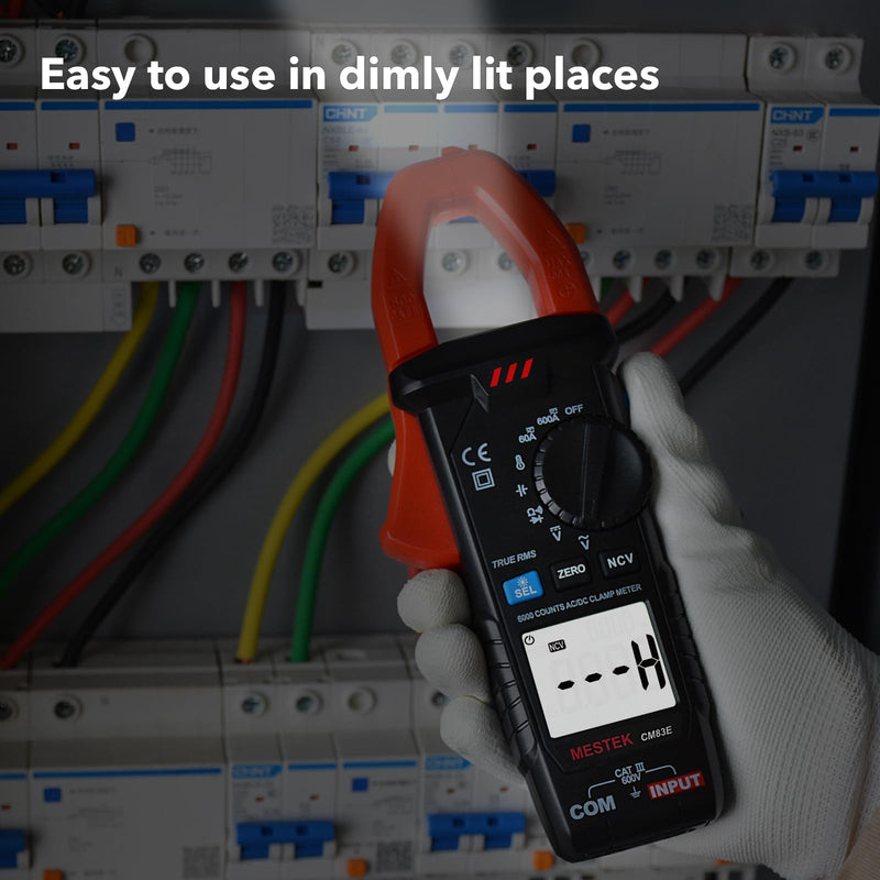 Digital Clamp Meter Multimeter, TRMS 6000 Counts 600A Current Amp Volt Meter, Auto-Ranging Voltage Tester Measures AC DC Current Voltage Resistance Capacitance Temperature Diodes Continuity NCV