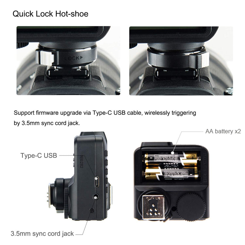 Godox X2T-F 2.4G TTL Wireless Flash Trigger for Fujifilm X-Pro2 X-T3 X100F | 5 Dedicated Group Button, Support 1 8000s HSS Function