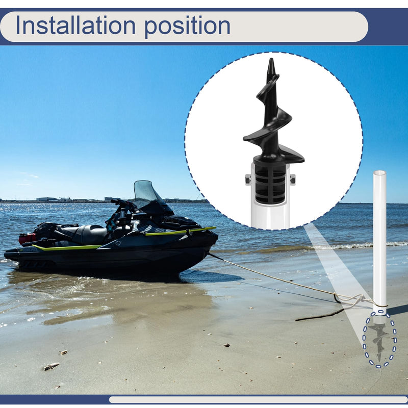 2 Pack Dock Sand Auger for PVC Tubing Sandbar Anchor Securing Your Boat with Ease Fits 1.730" I.D. or 1.790" I.D PVC,Replace Sand Dock Auger Boat Anchor(with 2 Screws)