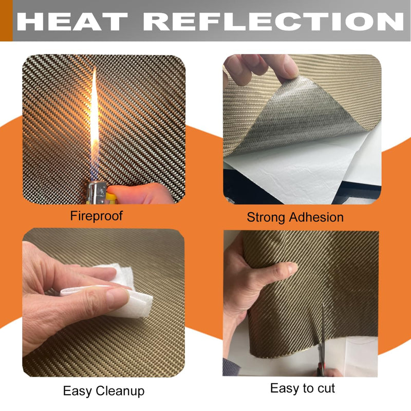 Titanium Adhesive Backed exhaust heat shield 2500 Degrees High Temp Protection Material Thermal Barrier Blanket Mat (24'' X 40'') 24'' X 40''