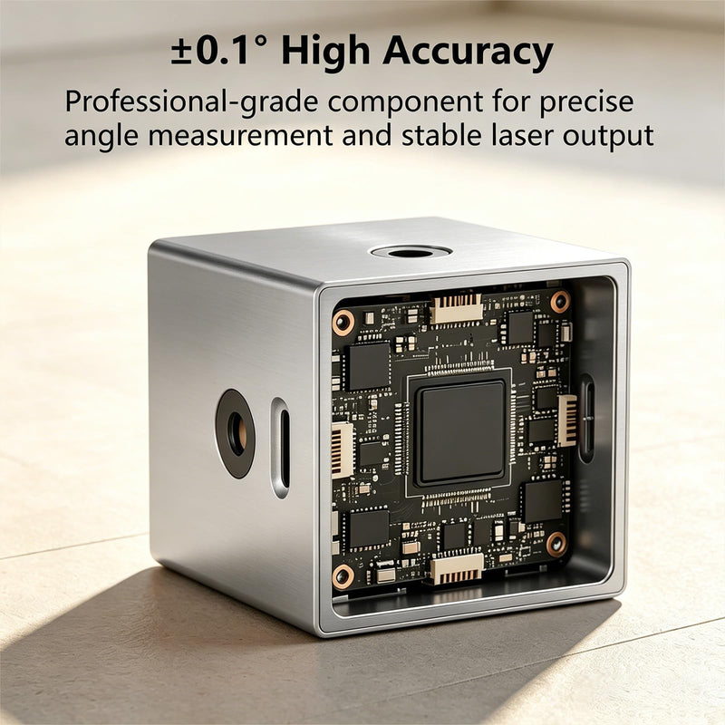 5-in-1 Digital Laser Level with Tripod, Magnetic Base & USB Rechargeable, Mini Angle Finder & Protractor, ±0.1° High Precision Cross Line Laser, Green/Red Beam for Picture Hanging,Tiling & DIY Grey