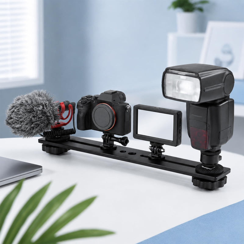 Flash Bracket Tripod Extension Arm Camera Bracket Tripod Accessories | Tripods Attachment Camera Attachment Extension Bar Tripods Accessories Attachments, 8 x 1.2 inch Black Aluminum Alloy