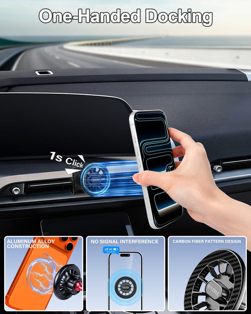 SKYLOTEC Magnetic Phone Mount for Cadillac Vistiq 2026 | Cell Phone Holder for Vistiq Dashboard Mount for MagSafe & iPhone Samsung