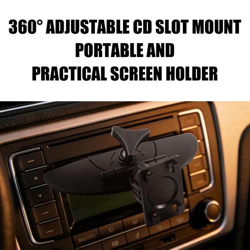 CD Slot Mount for Carplay Screen 360° Rotatable,Anti-Vibration CD Mount for Carplay Screen GPS Display Holder,Portable Carplays CDs Mounts Fit 7"-10.5" Screens Car Accessories
